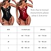 PARUPRUP Damen Sexy Leder Wetlook Body Dessous Latex Ärmellos Bodysuit V-Anschnitt Riemchen Teddy Babydoll Verstellbar Strapsen Strumpfband (Schwarz, M) #5