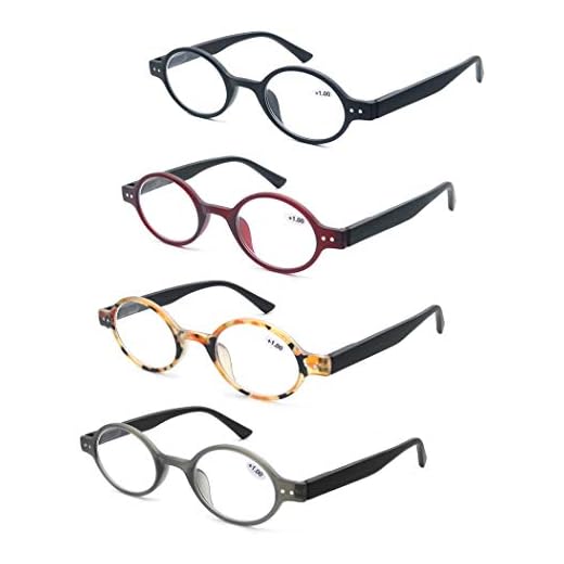 MODFANS 4 Pack Round 3.0 Reading Glasses Women Men,Retro Matte Frame Comfortable Spring Hinge-Lightweightest Readers Suitable Wear well-4 Pouch with Each Area