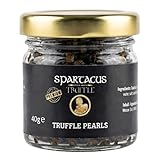 Spartacus Truffle Pearls 40 g – Gourmet Truffle Pearls (50% Pearls & 50% Chopped Truffle) – Luxury Culinary Garnish for Pasta, Steak, Sushi & Fine Dining