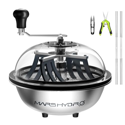MARS HYDRO 13 Inch Bud Leaf Bowl Trimmer Wet/Dry Use Twist Spin Cutter with Clear Visibility Dome & Sharp Stainless Steel Blades for Herbs Buds Flowers & Hydroponic Gardening