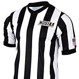 Smitty | I-237NJ | NJSIAA/IAABO Logo V-Neck Men's Basketball/Football Referee Short Sleeve Shirt with USA Flag (X-Large)