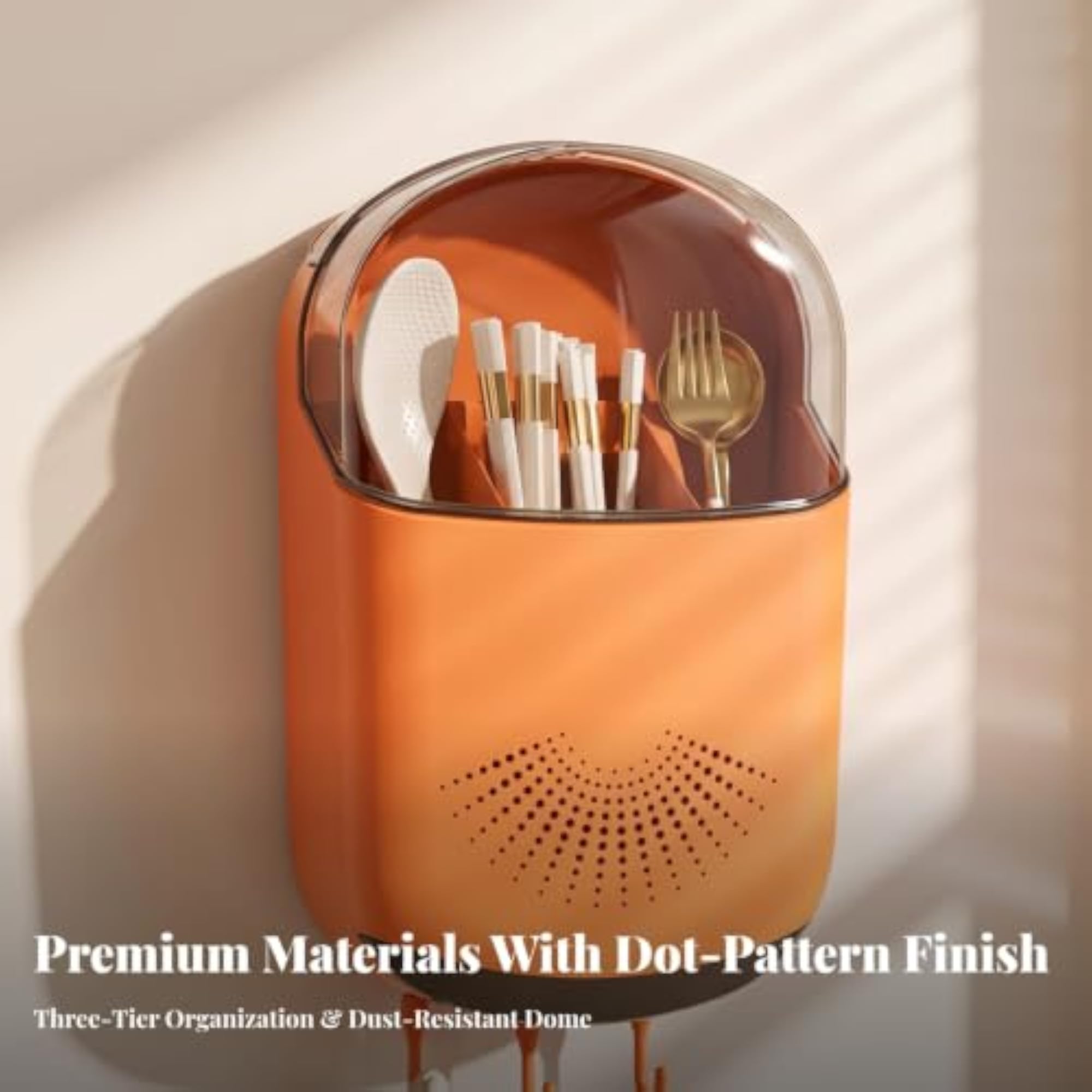Wall-Mounted Kitchen Storage Holder with Hooks