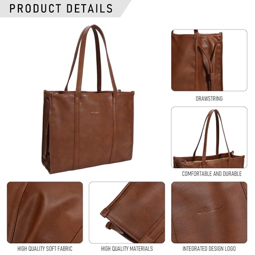 Bolso Tote grande de cuero PU para mujer miniatura 4