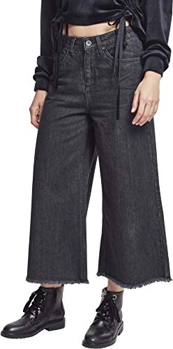 Ladies Culotte Pantaloni Washed 00709 W27 Taglia Produttore: Small donna denim nero