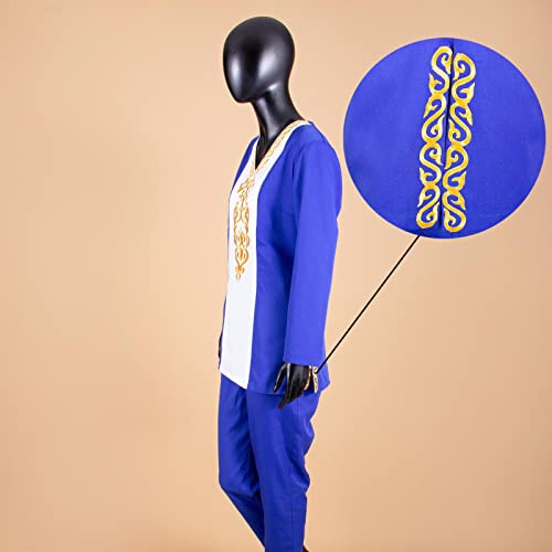 African Tracksuit for Women Long Sleeve V-Neck Shirt and Pants 2 Piece Set Dashiki Plus Size Casual Outfits3