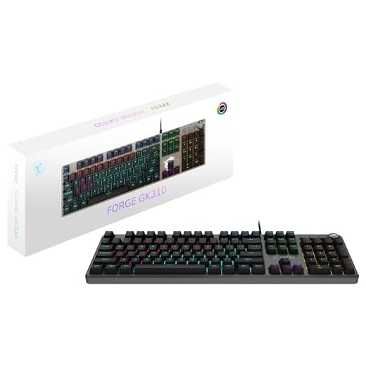 MSI FORCE GK310 Clavier Gaming Mécanique FR - AZERTY, Switches Red (Linéaires) interchangeables, Touches Ergonomiques, LED RGB 20 Modes, Capot magnétique Amovible, USB 2.0 - Pleine Taille