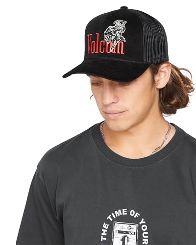 Image of Volcom Men's Snapback Hat - 6-Panel Twill Flat Brim Cap Adjustable Snap Closure