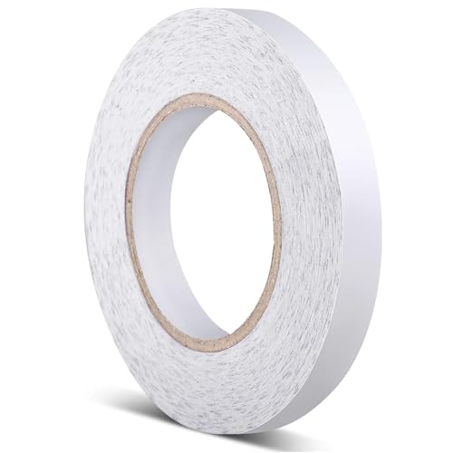 Cinta adhesiva de tela adhesiva de doble cara, cinta adhesiva de tela, cintas a presión, sin costura, pegamento o planchado, alteraciones y herramienta de dobladillo (1 pieza, 3/5 pulgadas x 164 pies)
