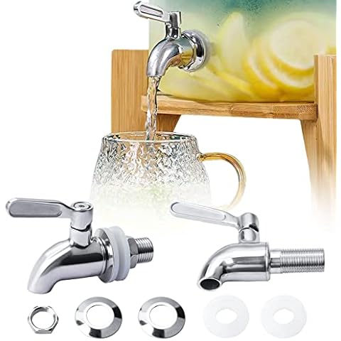 Drink Dispenser Tap Replacement G1/2, 304 Stainless Steel Beverage Dispenser Replacement Spigot for Water Wine Beer Juice Barrel Cover