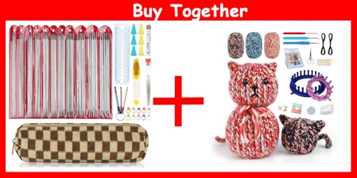 Image of Aeelike 55pcs Double Pointed Knitting Needles & Round Loom Knitting Kit for Beginners