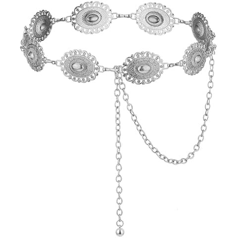 Giantree Silver Concho Chain Belt for Women Cover