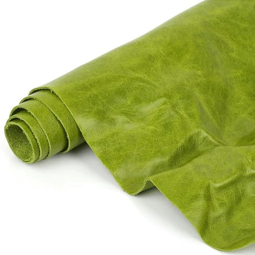 Cuir de vachette véritable 1,2mm vert pomme pour maroquinerie d'exception - 6