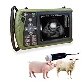 FJYAWEN Ecografo Veterinario, Ecografo Portatile B-Scan con Sonda da 3,5 MHz, 8 Pseudo-Colori, Schermo LED da 5,6 Pollici, Immagini HD, per La Gestazione in Suini, Pecore, Cani E Gatti