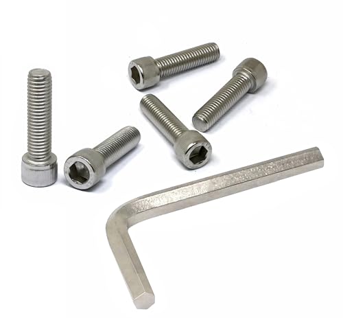 Image of iexcell 5 Pcs M12 x 45mm Thread Pitch 1.75 mm Stainless Steel 304 Hex Socket Head Cap Screws Bolts Kit