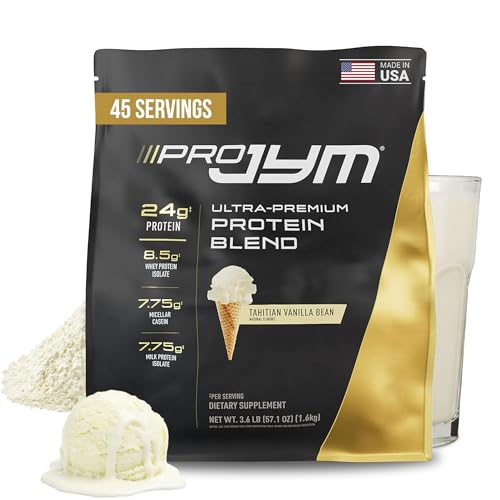 Pro JYM Tahitian Vanilla Protein Powder - Whey Protein Isolates Casein & Milk Protein Lean Muscle Building for Men & Women JYM Supplement Science 45 Servings