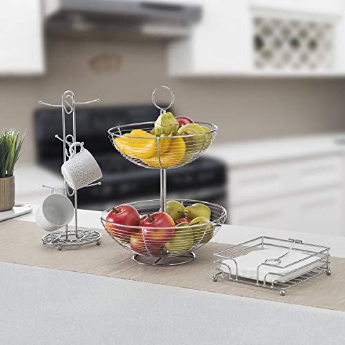 Home Basics Chrome Plated Steel Flat Napkin Holder With Weighted Pivoted Arm, Indoor And Outdoor Use, Silver (1) #TOP5