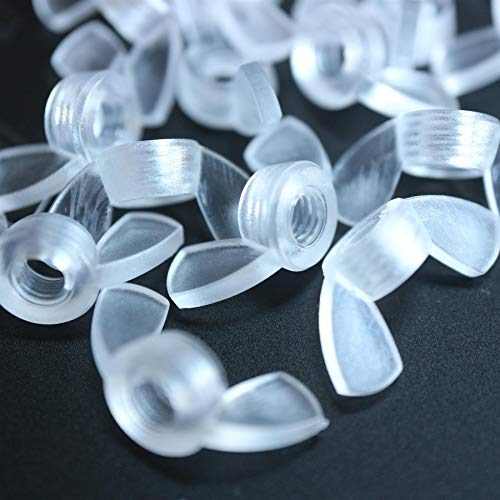 20x Dadi a Farfalla M4 Trasparenti Acrilici, Viti