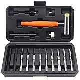 WHLLING 16PCS Punch Set Roll Pin Punch Set, Hammer with Detachable Heads and Punch Set, Punch Tools with a Carry Case