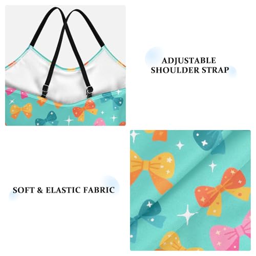 senya Girls Swimsuits One-Piece Swimwear Tie Bathing Suit Beach Summer Round Neck 7-8T Bow Pattern3