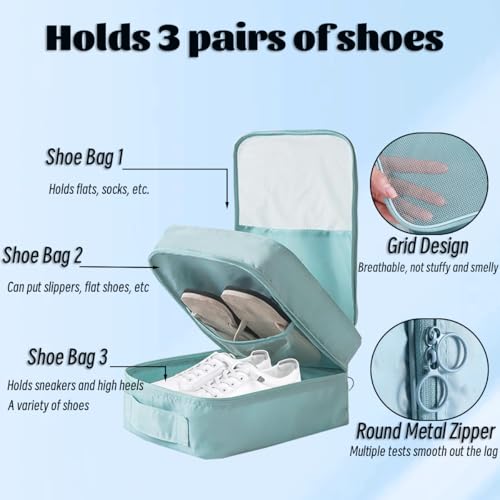 6 PCS Travel Shoe Bag Travel Waterproof Shoe Bag Portable Shoes Bags for Three Pairs of Shoes for Daily Travels, Suitcase (Multiple Colors)3
