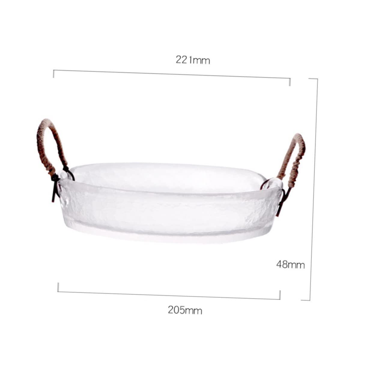 COLLBATH Elegante Servierschale aus Glas mit Glatter Oberfläche Glasschale mit Binauralem Griff Praktisch und Stilvoll für Partys und Hochzeiten