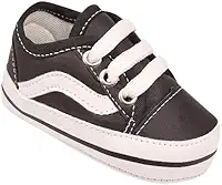 Tênis Bebê Mania Preto Branco Cadarço