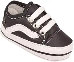 Tênis Bebê Mania Preto Branco Cadarço