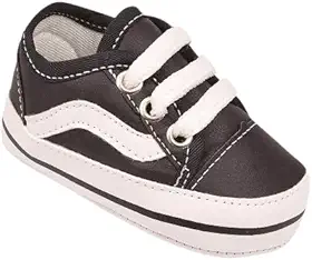 Tênis Bebê Mania Preto Branco Cadarço