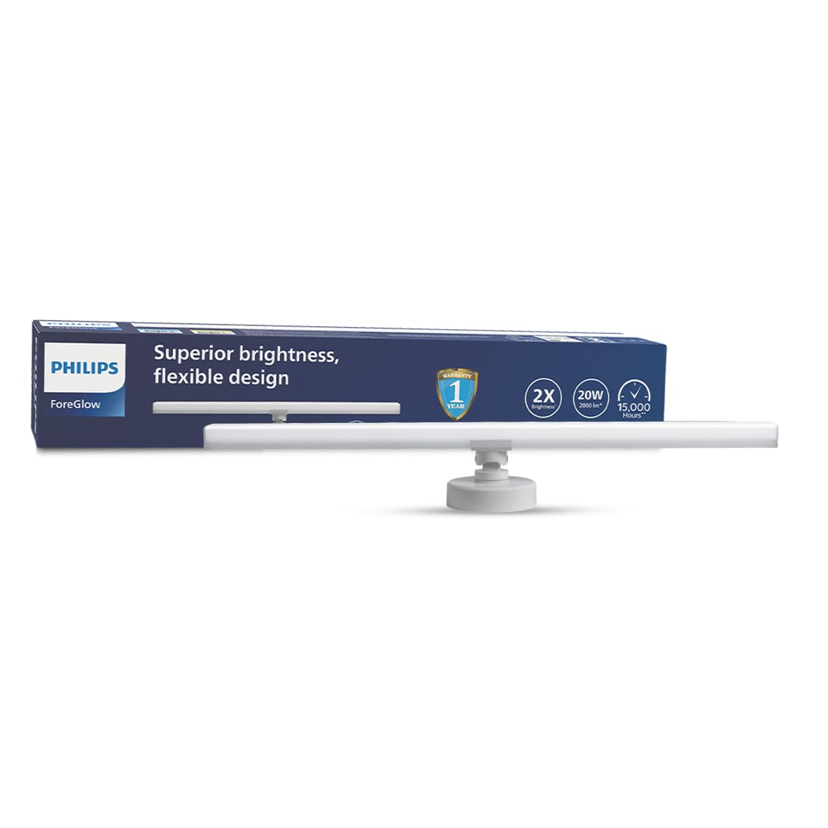 Philips 1.6ft 20W Compact Mirror Light | ForeGlow Decorative Modern Tubelight for Home | Cool Day Light, Pack of 1-image-2