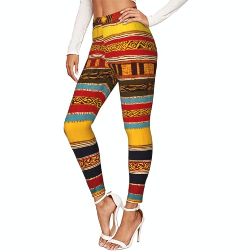 Leggings elásticos de nativos americanos para mujer diseño largo de yoga
