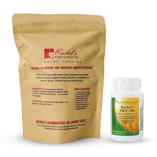 Rachel’s Digestive Relief Tea diverticulitis Colitis Crohn’s Specialty Tea Soothing Digestion with 100 Billion probiotic Count intestinal Flora Build Strengthen
