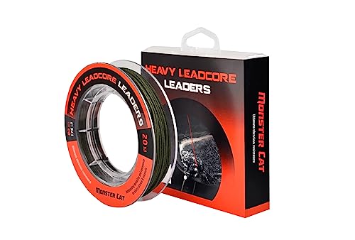 Tandem Baits Monster Cat Heavy Leadcore Leaders Vorfach-Angelschnur Angelzubehör Wels-Angeln 20 m 80 kg 176 lb