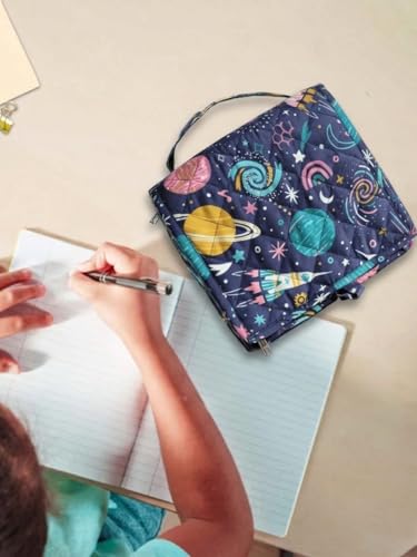 Image of Foldable Travel Kit | Multipurpose All-in-One Compact, Durable, Lightweight, Waterproof, Bag | Travel Friendly Pouch Ideal for Diaper, Medicines, Accessory & Toiletry (OuterSpace Print)