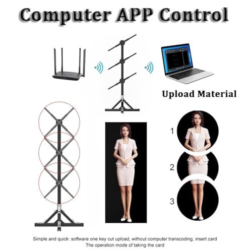 Proiettore pubblicitario olografico 3D - Animazione LED per negozio, negozio, bar e vacanze - Altoparlante Bluetooth con controllo APP