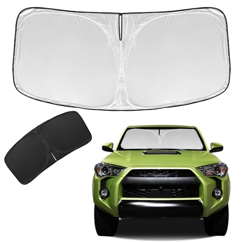 Parasole per Toyota 4Runner 2010-2023 2024 - Parasole per parabrezza - Parasole anteriore a doppio strato per parasole 4Runner Custom Fit - 210T retrattile blocca i raggi UV accessori per auto