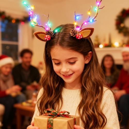Barrettes à cheveux LED de Noël pour briller lors du réveillon en famille - 2