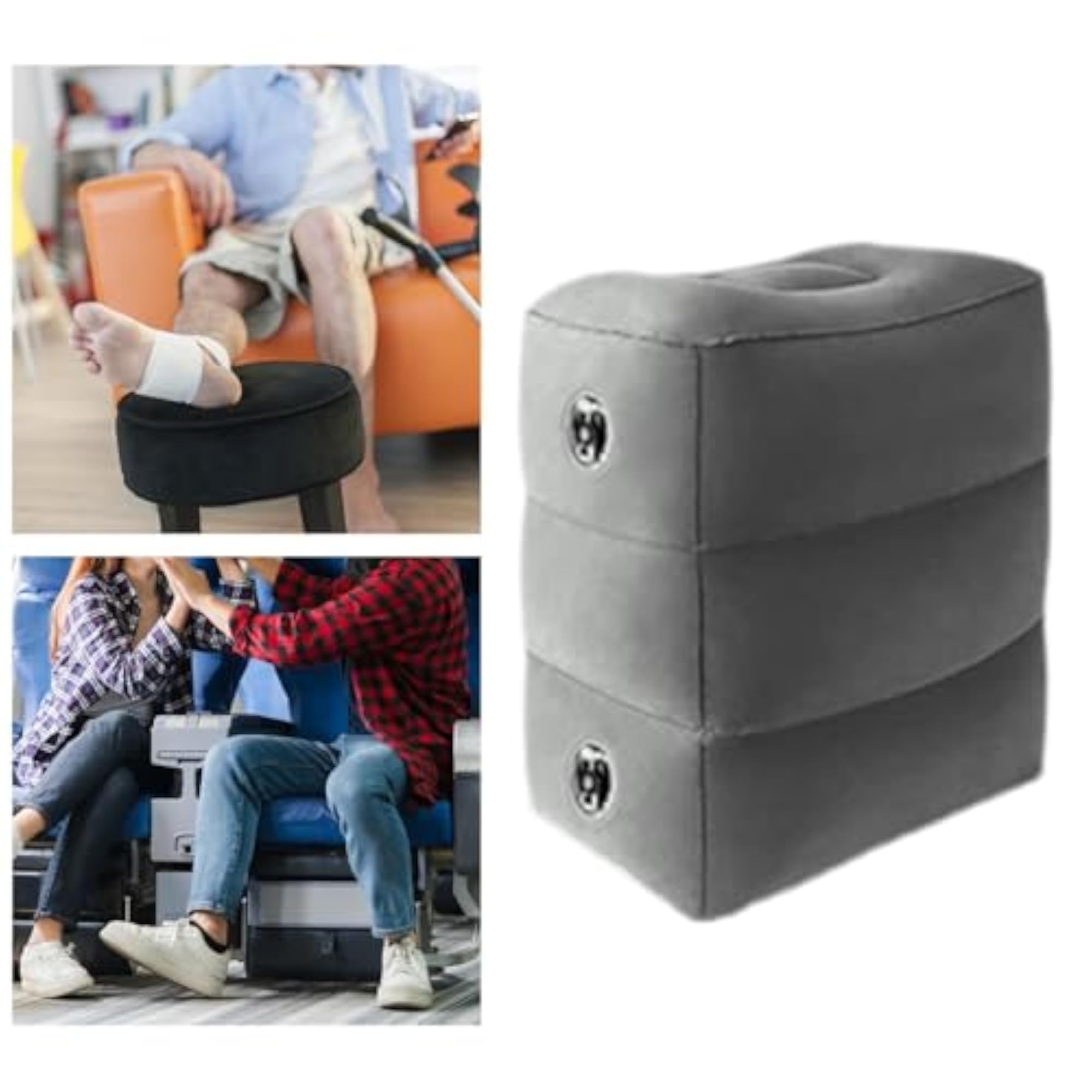 Inflatable Travel Foot Rest Pillow for Plane