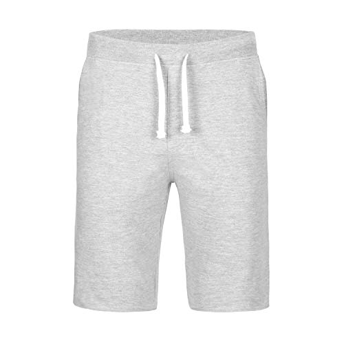 Premium Wear Men's Casual Soft Cotton Elastic And Drawstring Fleece Jogger Gym Active Pocket Shorts - Grey X-Large #TOP26