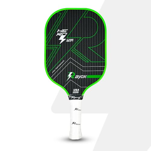Rayox Hero Control - Pala De Pickleball De Fibra De Carbono 3k, Agarre Cómodo Ergonómico, Exterior E Interior, Principiantes Y Profesionales Rayox Hero Green Control Rayox Hero Control - Pala De Pickleball De Fibra De Carbono 3k, Agarre Cómodo Ergonómico, Exterior E Interior, Principiantes Y Profesionales Rayox Hero Green Control