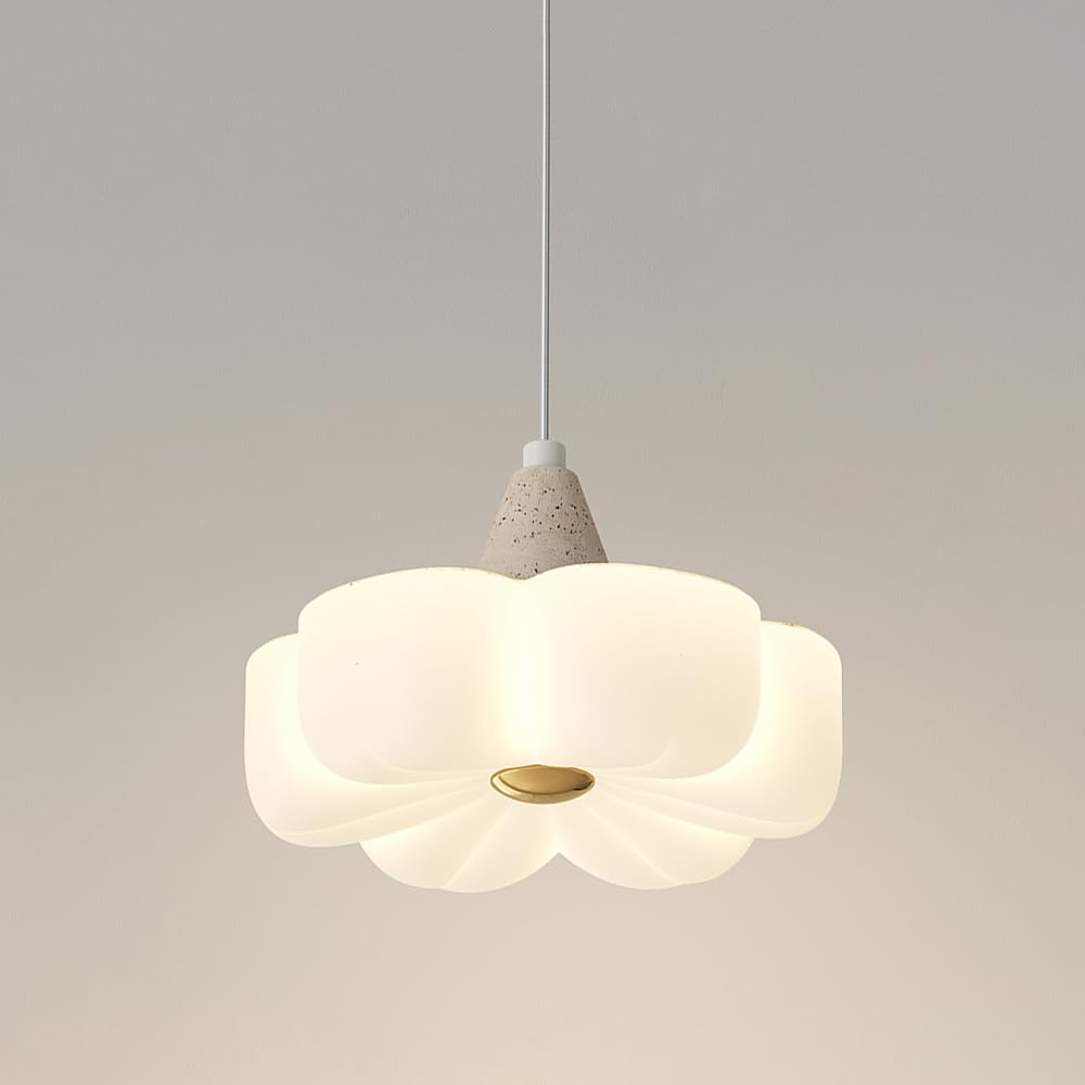 Suspension LED moderne dimmable 12W travertin jaune pour cuisine
