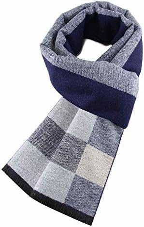 Men's Classic Checkered Scarf for Fall/Winter Thickened and Soft Neck Warmer Essential Daily Accessory for Warmth