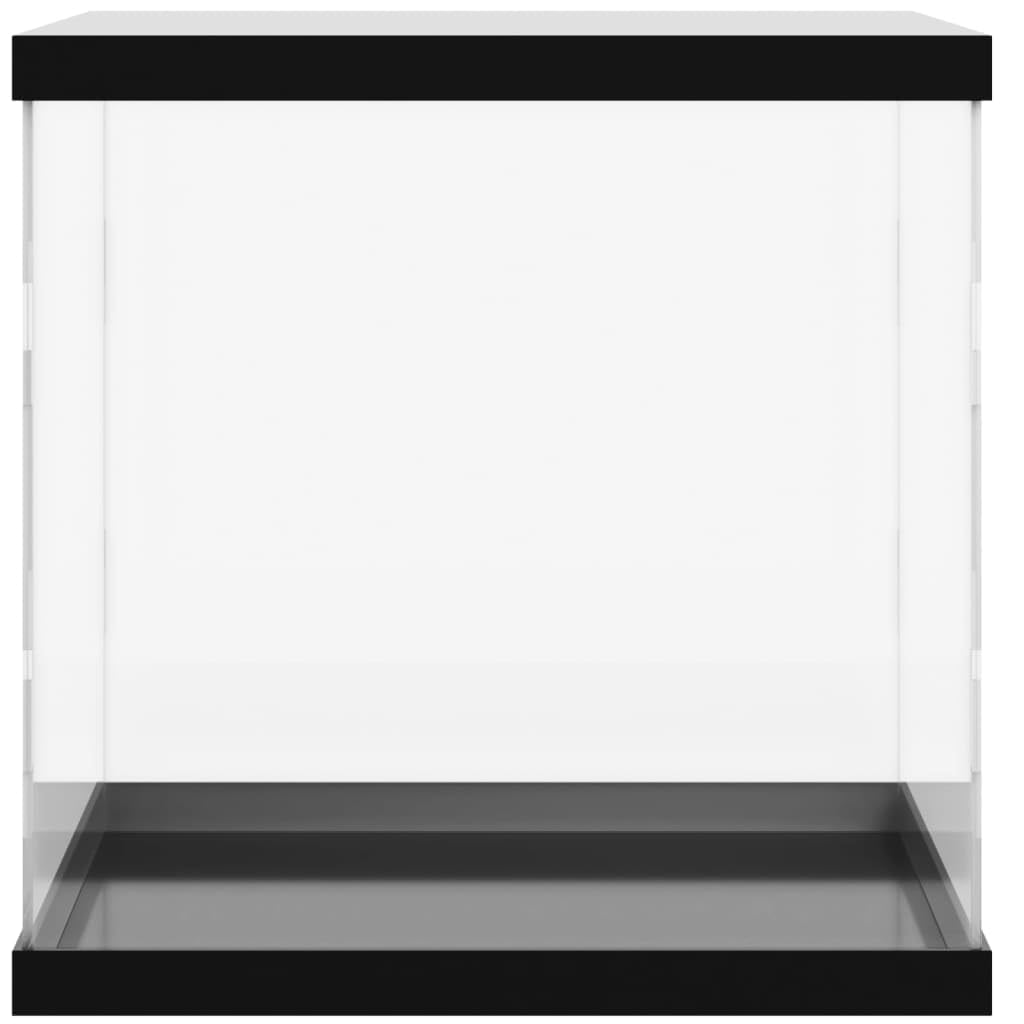 Vetrina in acrilico, 30 x 30 x 30 cm, scatola trasparente da collezione per figurine, antipolvere, con fondo nero e coperchio, per modellismo e souvenir