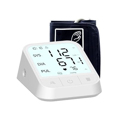 Upper Arm Blood Pressure Monitor – Dual User Memory BP Machine for Home Use, Large LED Screen, Adjustable Cuff, Fast & Accurate Reading, Portable Health Monitor Anytime Anywhere