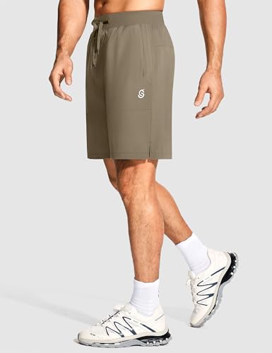 ISEEGZ Bermuda masculina atlética de ginástica de 17,8 cm com costura interna para corrida com bolso