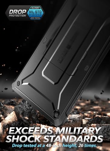 Image of SUPCASE for Samsung Galaxy Tab A9 Plus Case with Stand (Unicorn Beetle Pro), [Built-in Screen Protector] Heavy Duty Rugged Kickstand Protective Tablet Cover for Galaxy Tab A9 Plus 11 Inch, Black