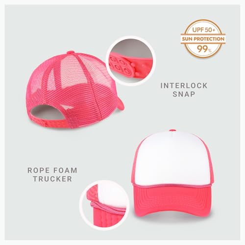 Image of CHOK.LIDS Classic Foam Trucker Hat Summer Mesh Rope Cap Solid Two Toned Blank Hat Mens Womens Adjustable Strap Light Weight