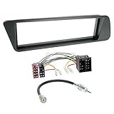 Carmedio Peugeot 306 93-01 1-DIN Autoradio Einbauset in original Plug&Play Qualität mit Antennenadapter Radioanschlusskabel Zubehör und Radioblende Einbaurahmen schwarz