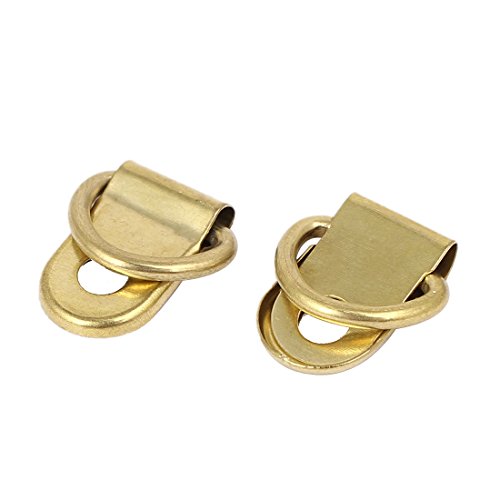 Image of Aexit Picture Photo Nails, Screws & Fasteners Frame Hanging Single Hole D-Ring Hanger 25mmx14mm Gold Picture Hangers Tone 10pcs