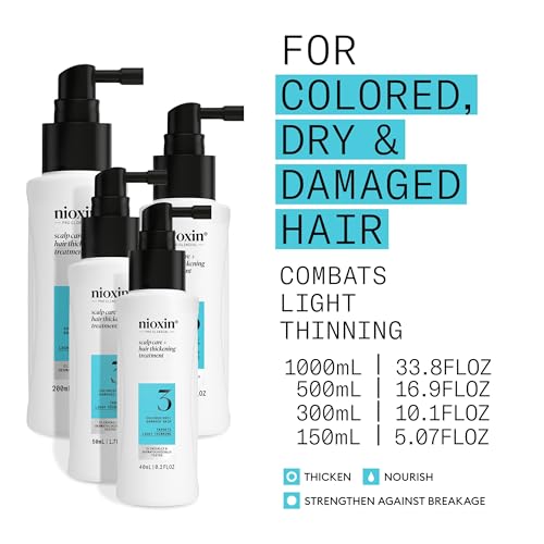 Nioxin System 3 Scalp + Hair Thickening Treatment | Serum for Colored or Damaged Hair with Light Thinning | 6.8 Fl oz. - Thumbnail 4