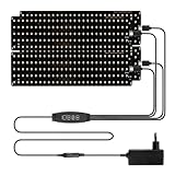 【Fonction Minuterie 24 Heures】La lampe horticole dispose d’une minuterie avec trois cycles (3, 9 ou 12 heures). La lampe de culture s’allume et s’éteint automatiquement, garantissant un éclairage continu pour vos plantes, même pendant vos absences. La lampe de croissance pour plantes fournit des conditions lumineuses stables et fiables.